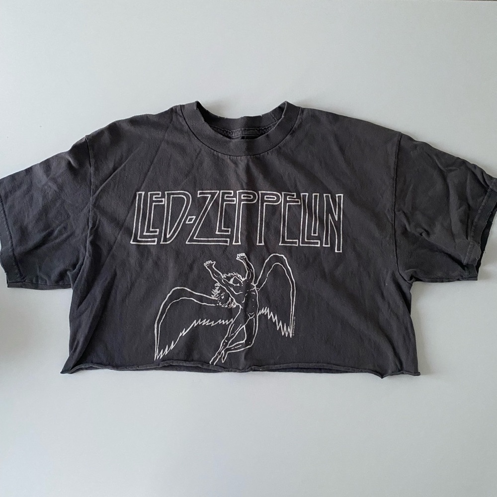 Grey cropped band tee originally from Brandy Melville